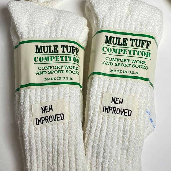 Mule Tuff Competitor Comfort Work Sport Socks Mens Size 9-11 6 Pairs Made In USA - Picture 3 of 5